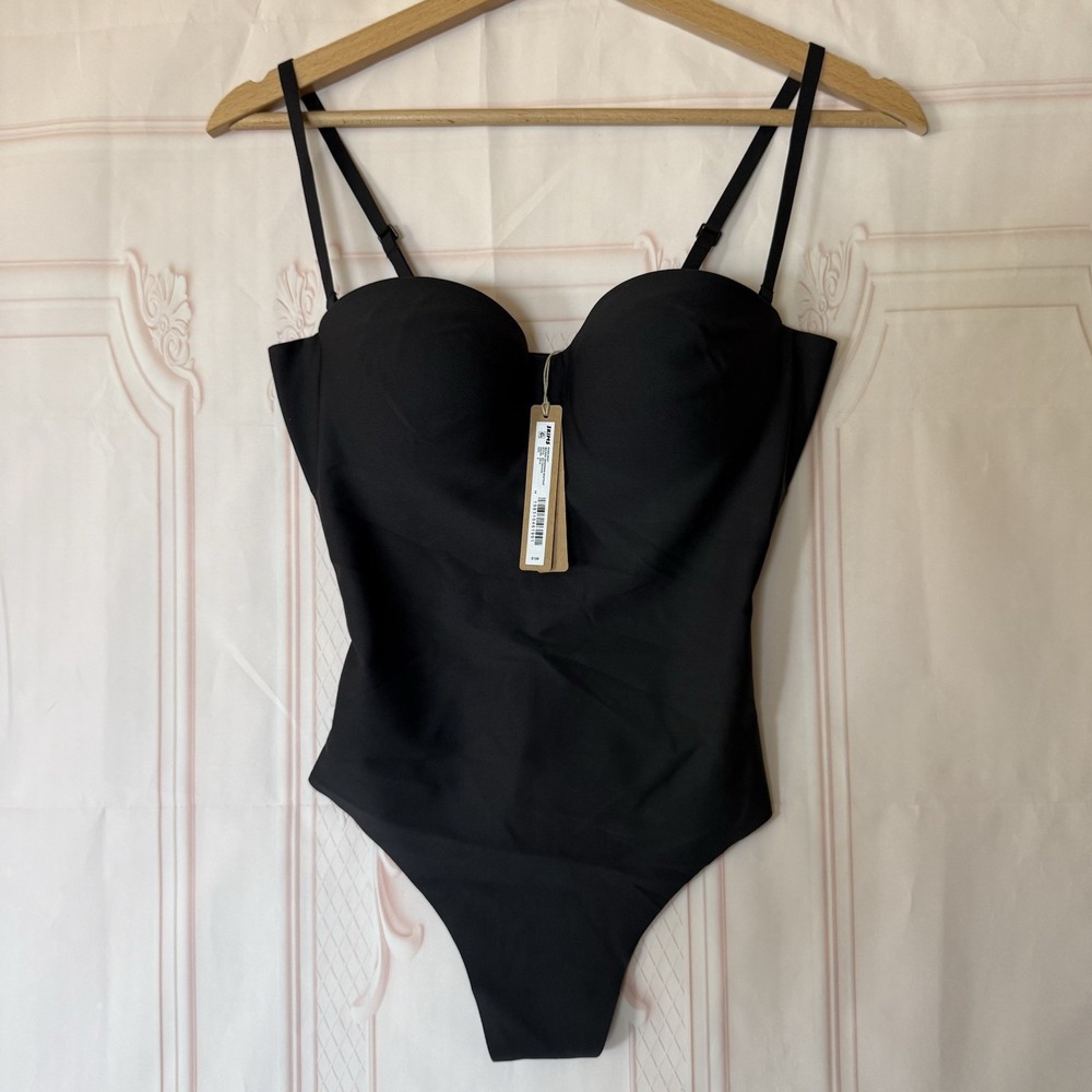 Skims Underwire Body Molded Thong Bodysuit Sz Small Onyx Black NWT $138